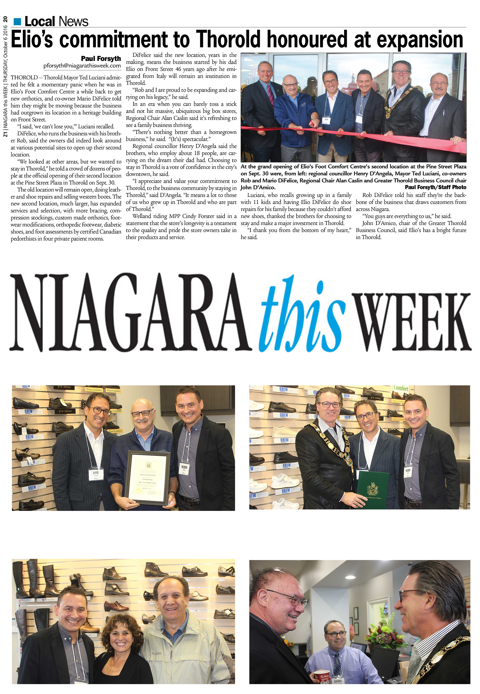 Elios Commitment Thorold Honoured _ Niagara This Week