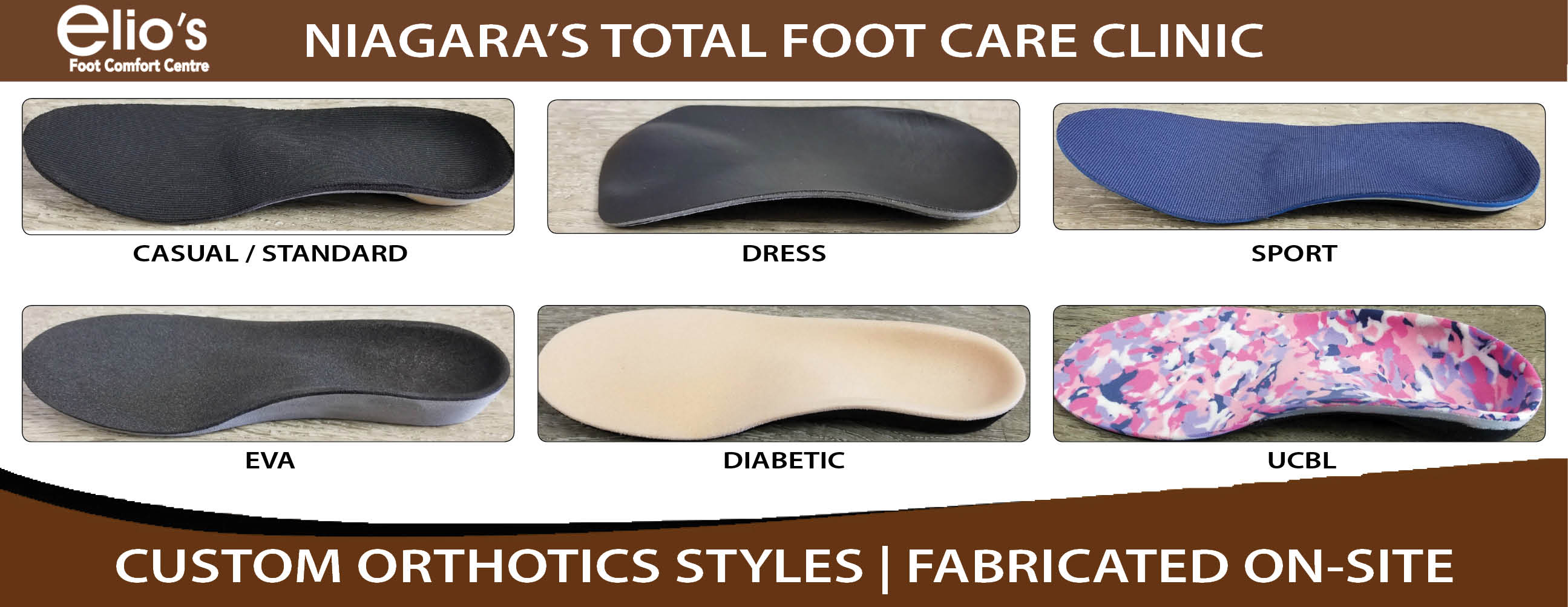Custom Orthotics Styles · Elio's Foot Comfort Centre